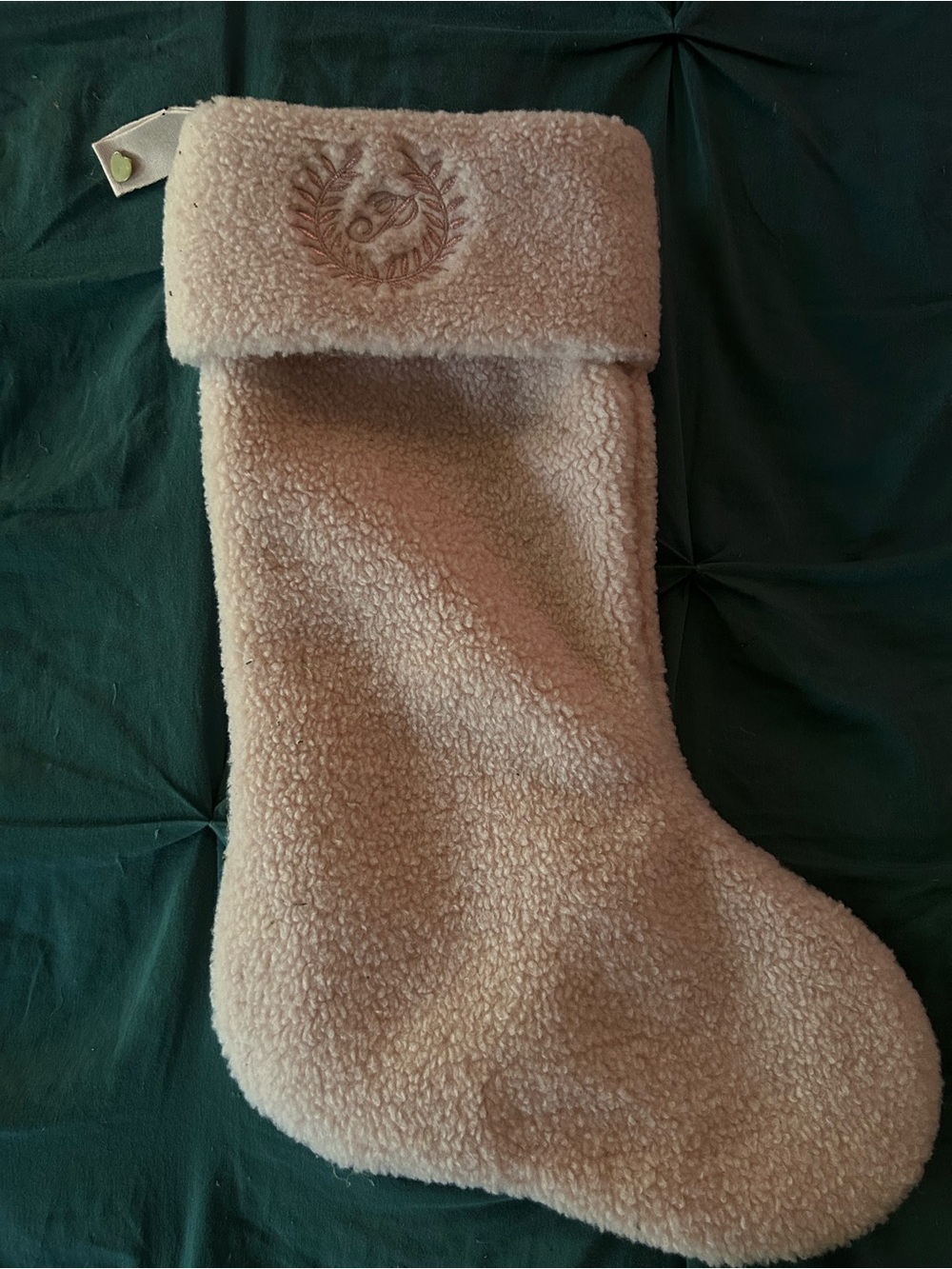 PINK Victoria's Secret Cozy Sherpa Holiday Stocking in Beige